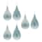 6" Seafoam Beaded Glass Teardrop Ornaments Set